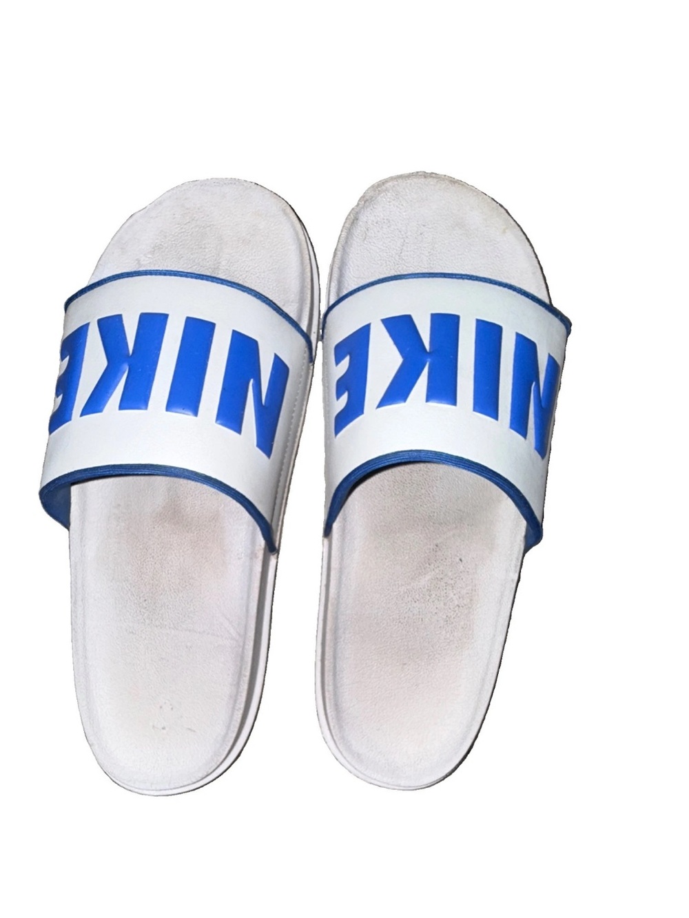 Nike Menโs Gray & Blue Slide Sandals